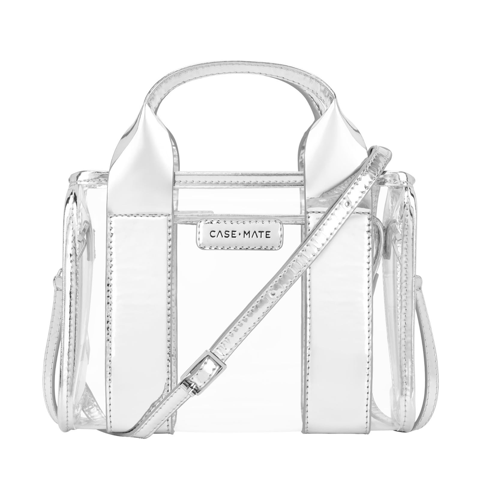 Case-Mate Stadium Tote Bag for Women - Clear Bag for Stadium Events - Silver Chrome/Clear Mini Pu... | Amazon (US)