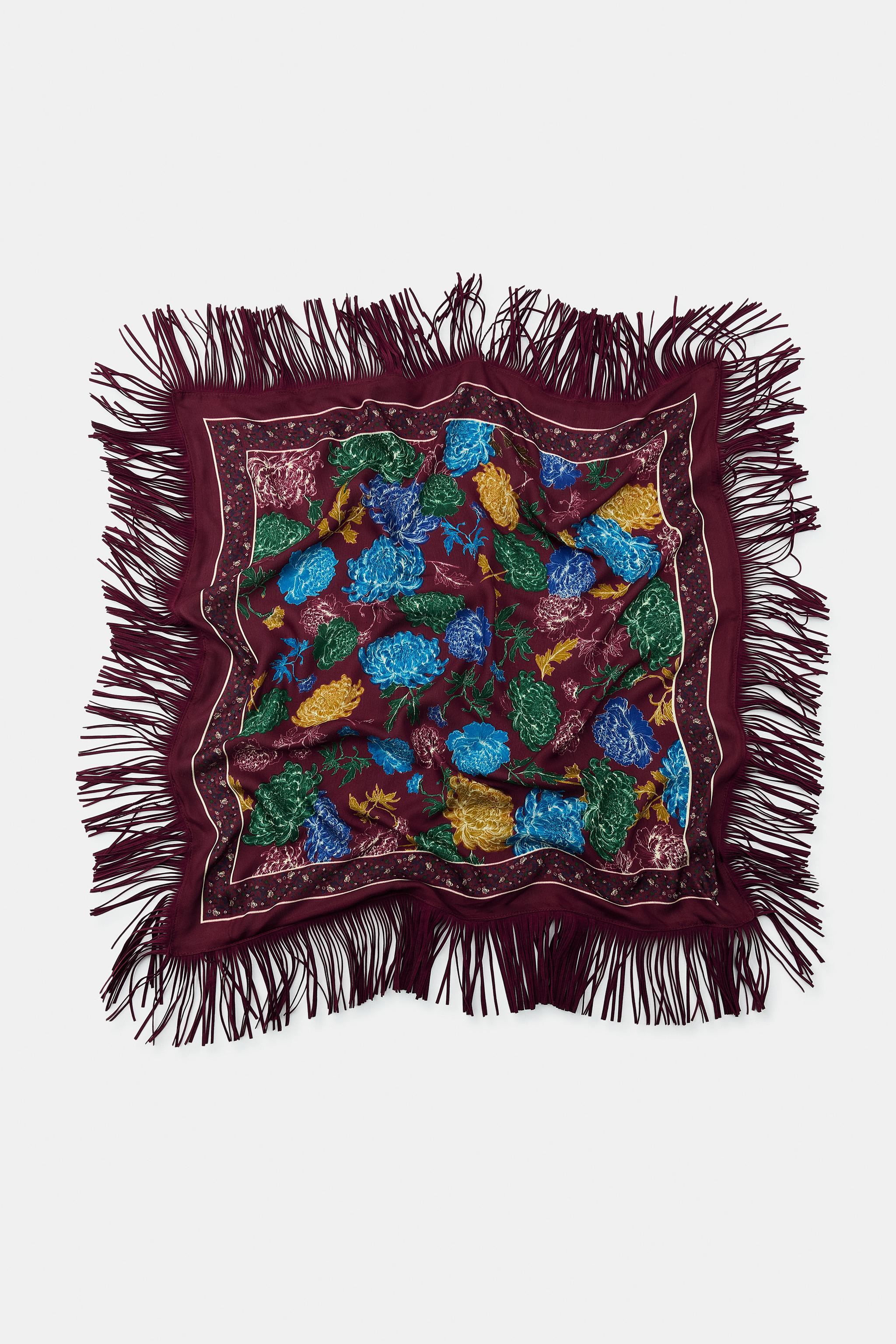 PRINTED SCARF WITH SILK | Zara US