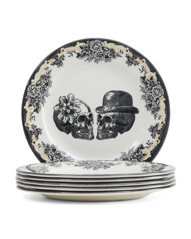 Made In England 6pk Party Skull Dinner Plates | TJ Maxx