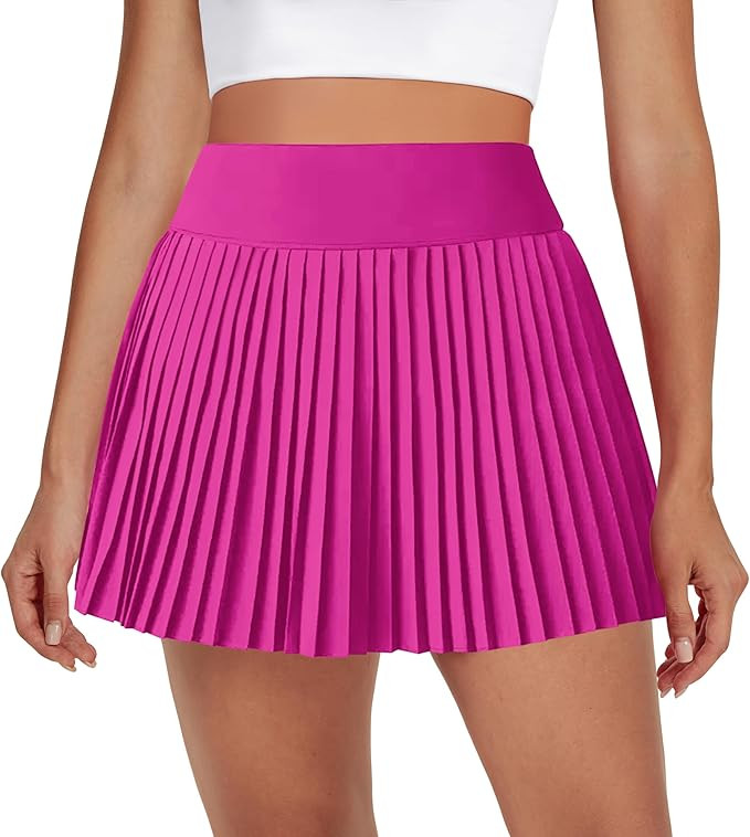 Womens Pleated Tennis Skirts with Pocket Shorts High Waisted Skorts Lightweight Golf Skirt Flowy ... | Amazon (US)