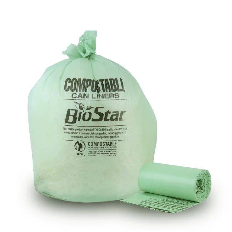 Plasticplace 40-45 Gallon Compostable Trash Bags, 50 Count, Green | Walmart (US)