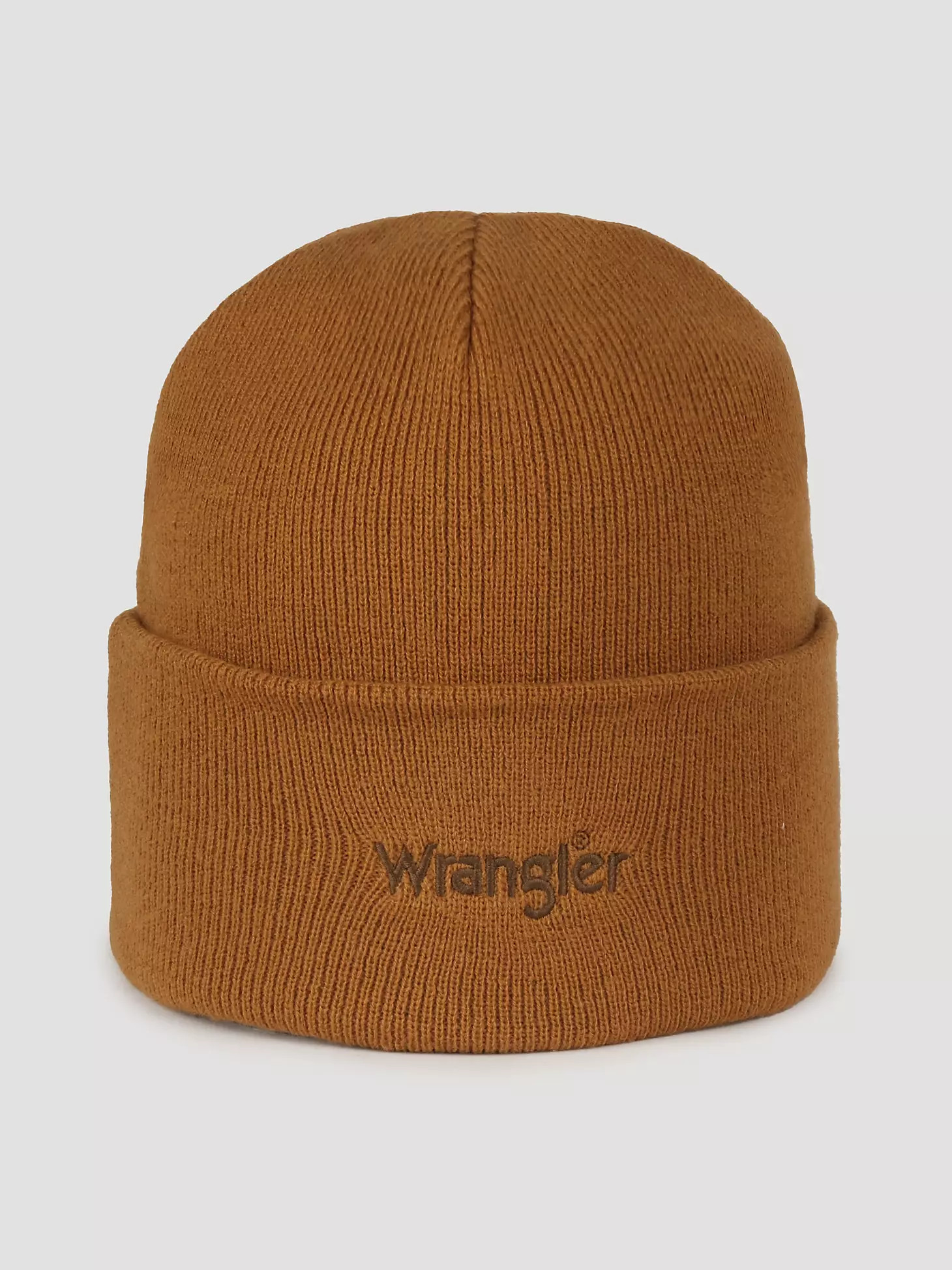 Embroidered Solid Beanie in Duck Brown | Wrangler