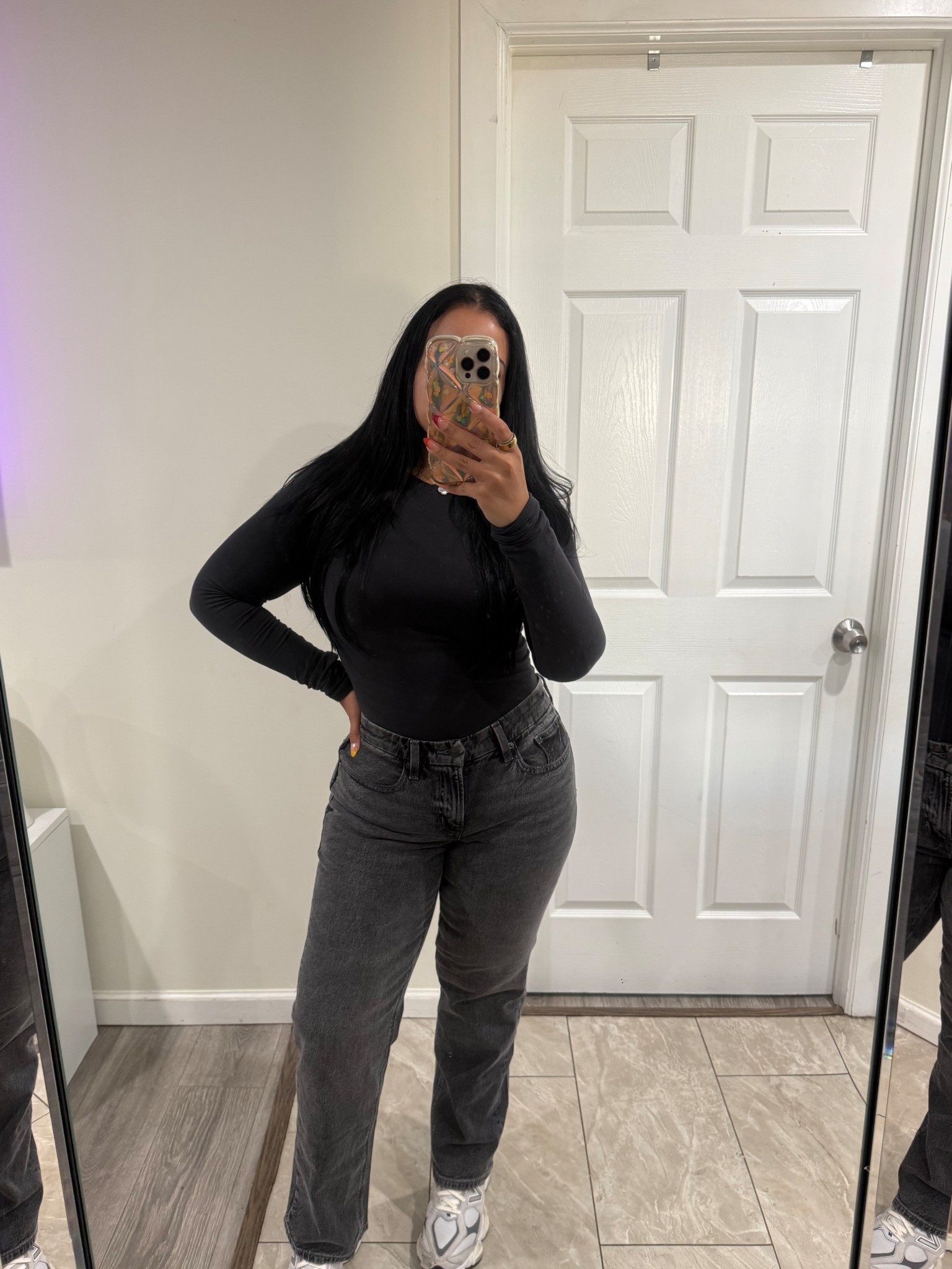 Size 8 in jeans 
Size l in top 
Basic fit 🤍

#LTKMidsize #LTKStyleTip #LTKU