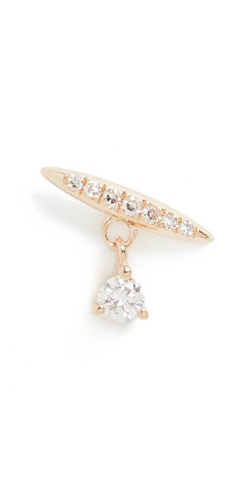 EF Collection Diamond Arc Single Stud With Diamond Dangle | Shopbop