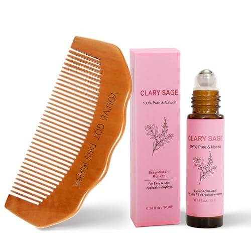 Labor Comb Clary Sage Oil Set - Wooden Birth Comb Natural Labor and Delivery Essentials,Birthing Combs Hospital Bag Must Haves for Pregnant Women&New Mom | Amazon (US)