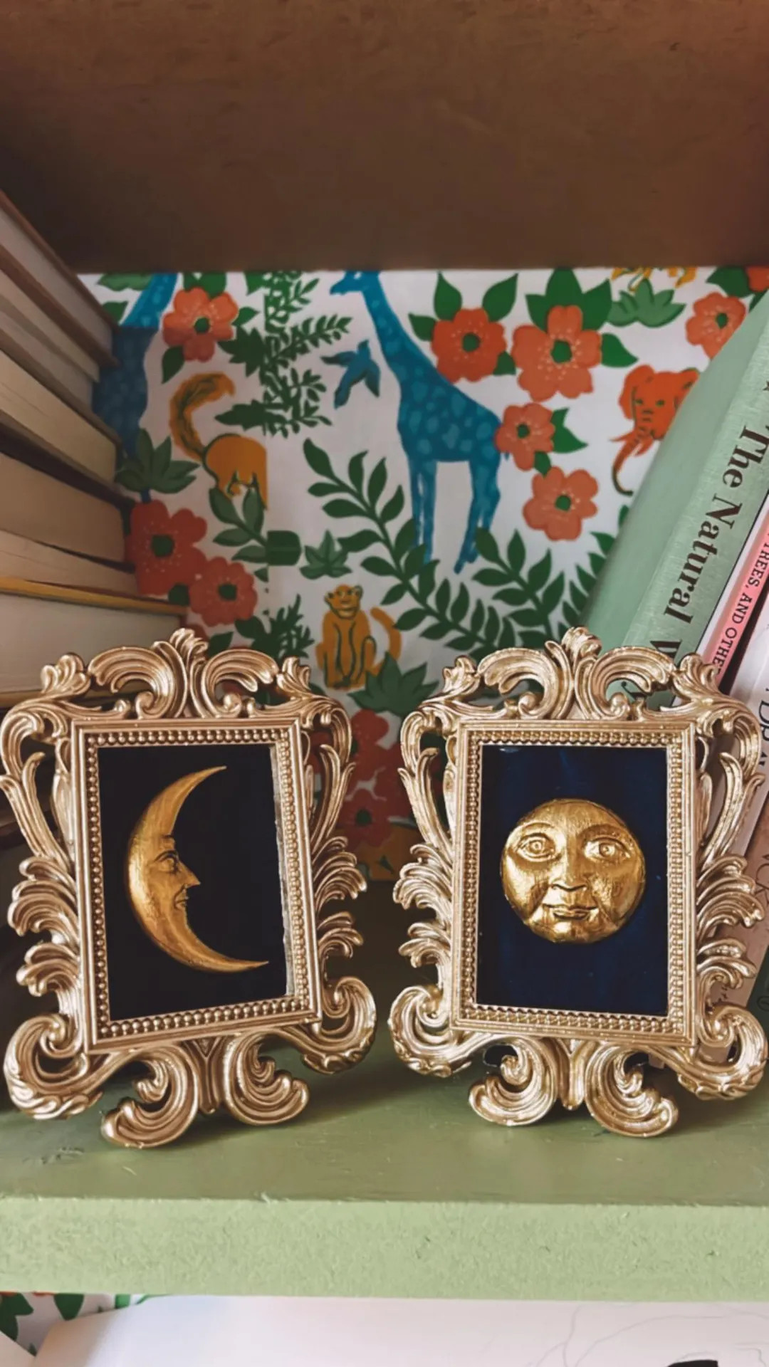 Whimsigoth Celestial Crescent Moon Frame  Wall Hanging, Man in the Moon Vintage 90’s Art, Astro... | Etsy (US)