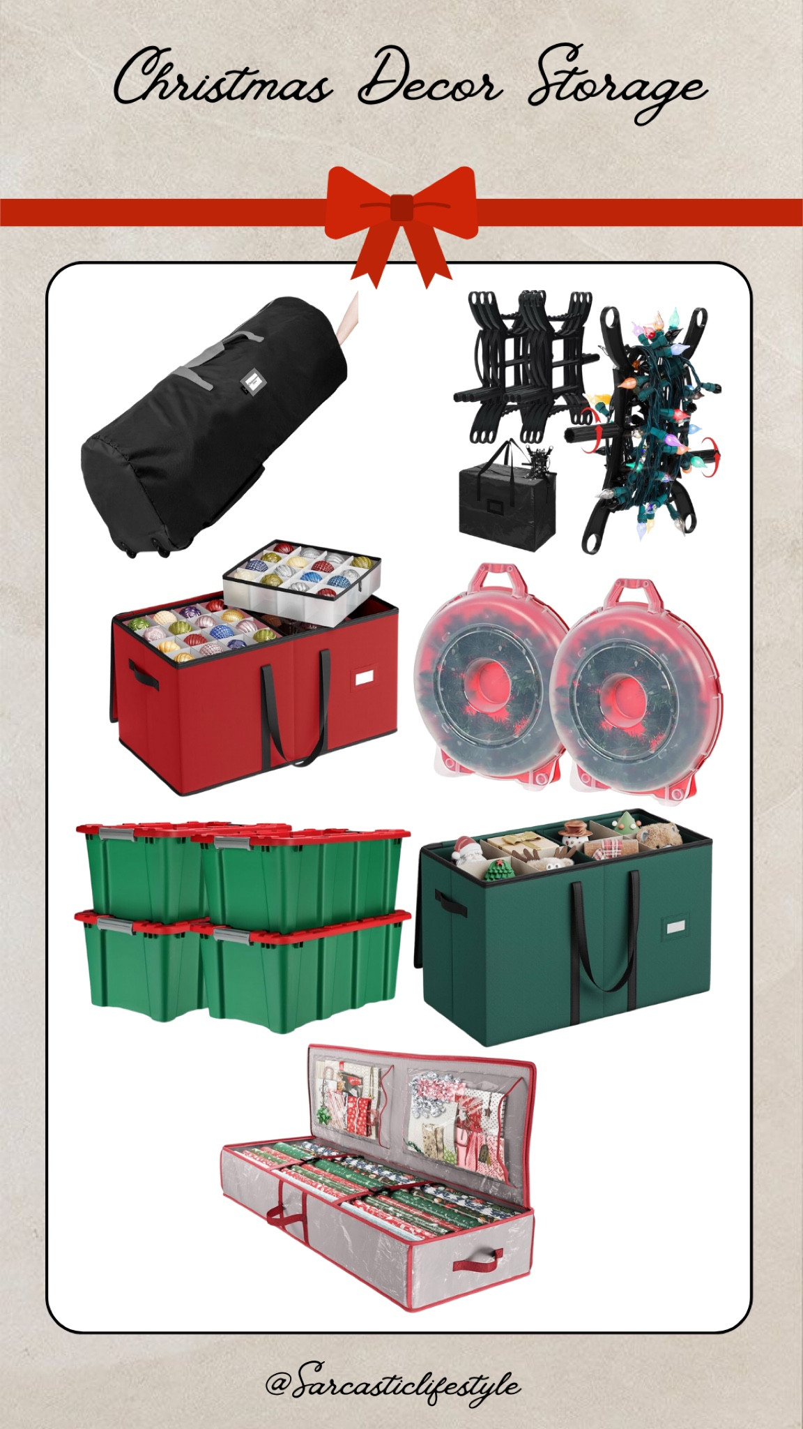 Christmas decor storage. 

#LTKHoliday #LTKSeasonal #LTKFindsUnder100