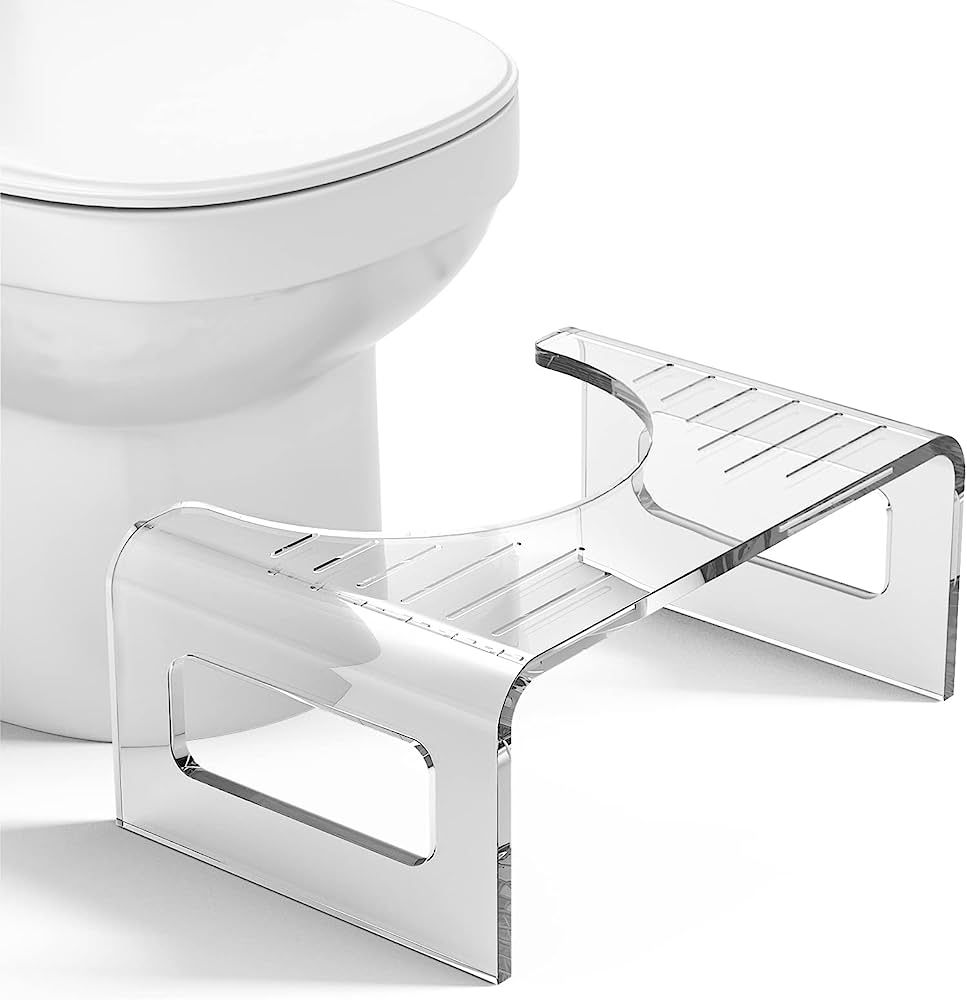 AmazerBath 7 Inches Acrylic Toilet Stool, Clear Bathroom Poop Stool for Adults, Modern Design Non... | Amazon (US)