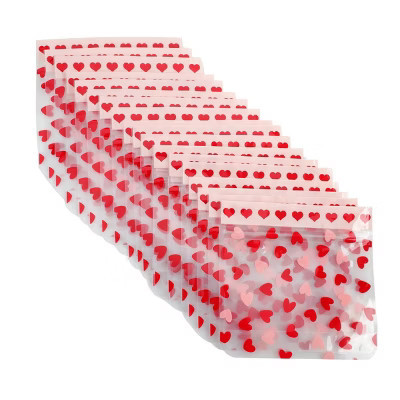 Cook With Color 20pk Zip Top Treat Bags Heart Print | Target