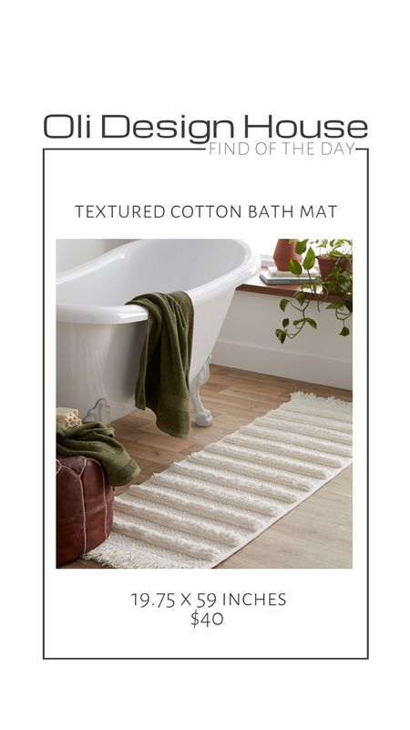 Cotton textured bath mat

Extra king white bath mat, machine washable bath mat, affordable bathroom accessories, bathroom decor, modern organic home

#LTKFind #LTKhome #LTKunder50