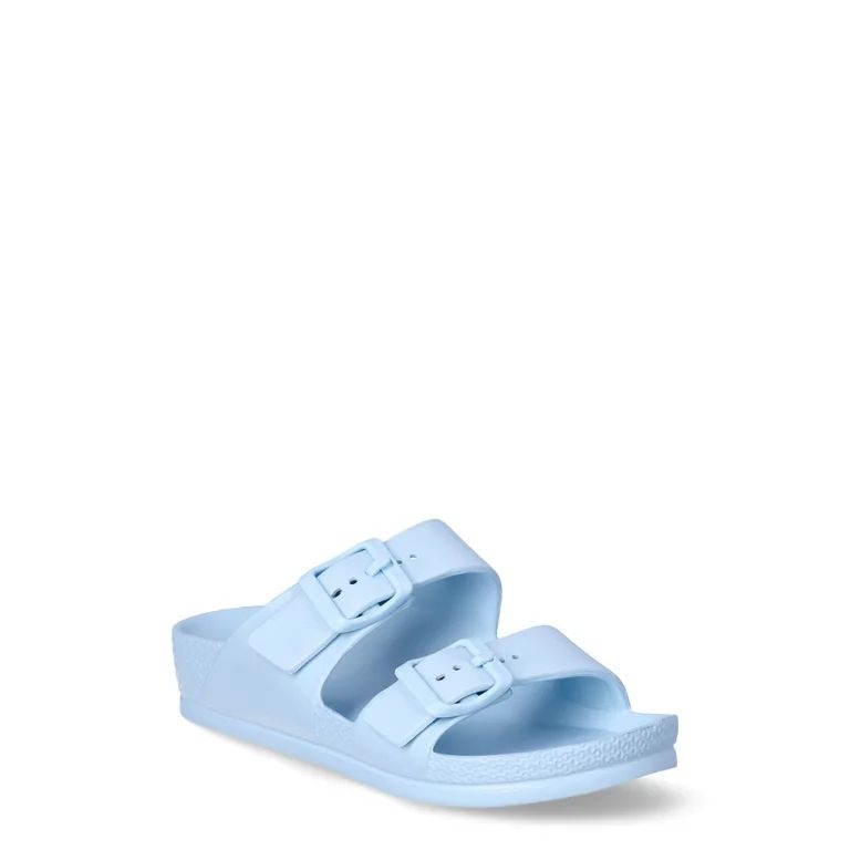 No Boundaries Women's Two Buckle Slide Sandals, Sizes 6-11 | Walmart (US)