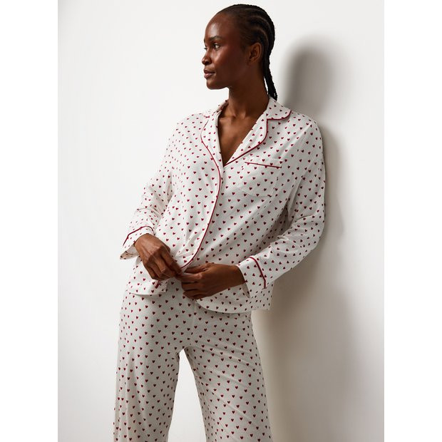 White Heart Print Traditional Pyjamas L | Tu Clothing