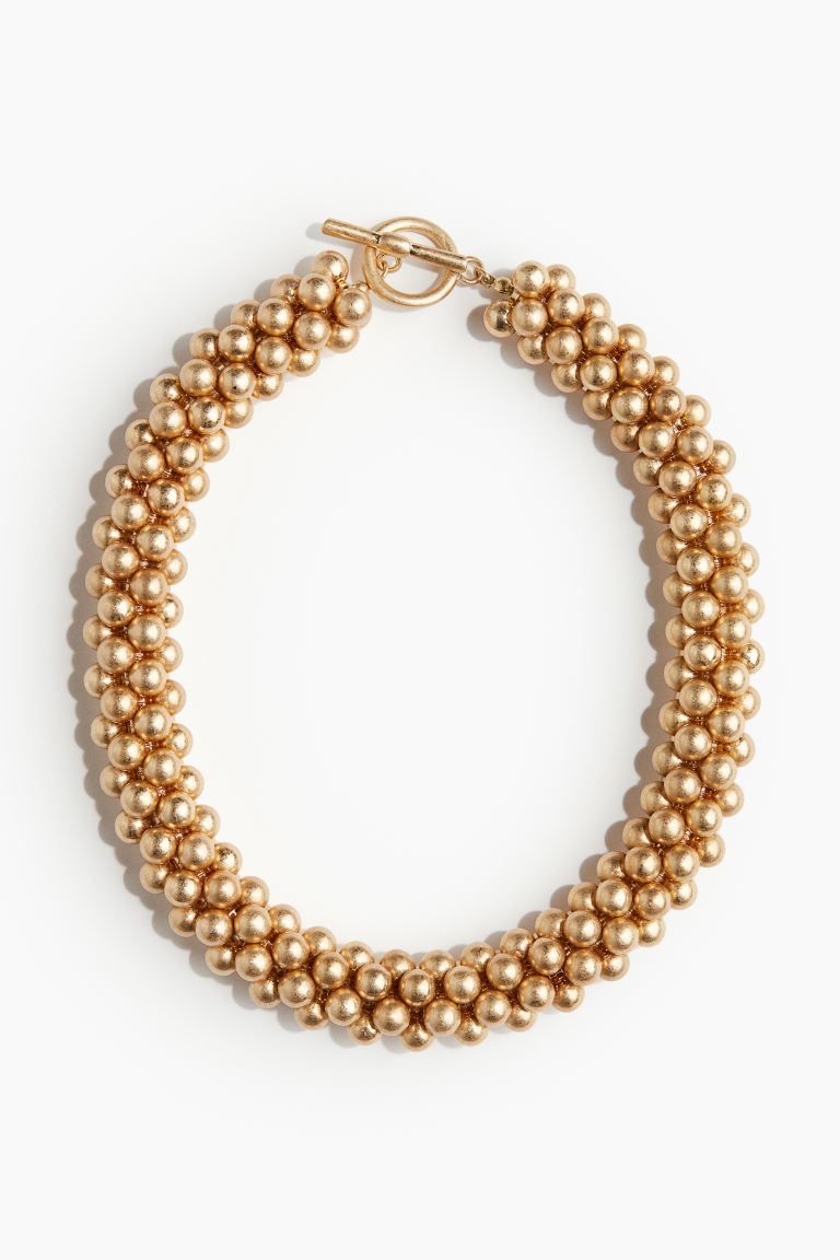 Chunky Beaded Necklace - Gold-colored - Ladies | H&M US | H&M (US + CA)