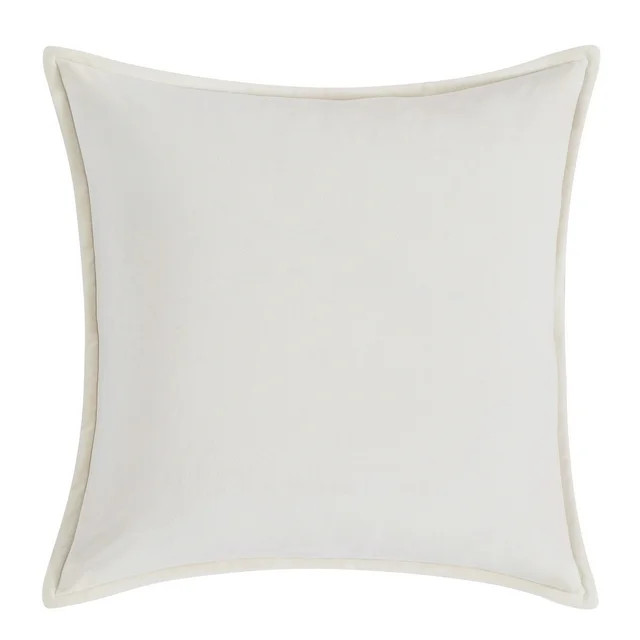 Better Homes & Gardens 20" x 20" Solid Reversible Beige/White Velvet Decorative Pillow | Walmart (US)