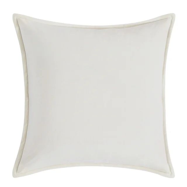 Better Homes & Gardens 20" x 20" Solid Reversible Beige/White Velvet Decorative Pillow | Walmart (US)