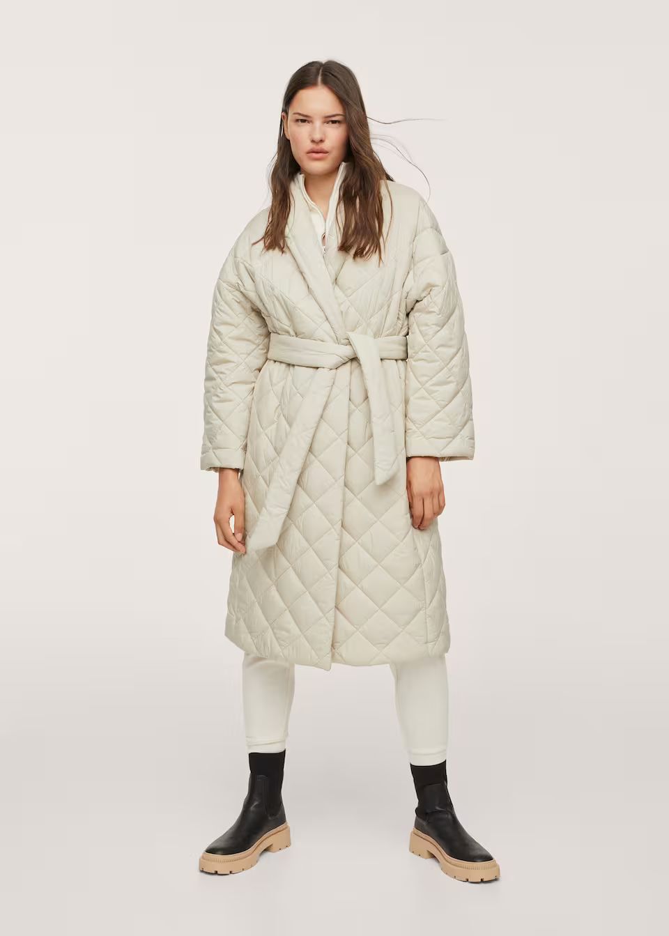 Belt quilted coat | MANGO (US)