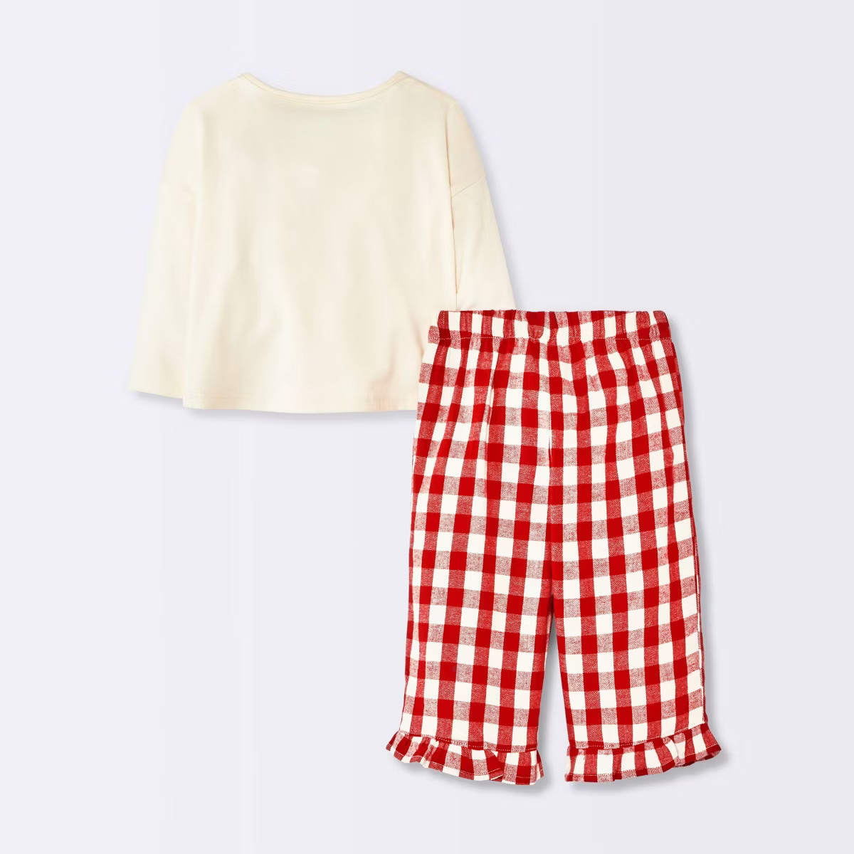 Baby Girls' Christmas Holiday 2pc Joy Long Sleeve T-Shirt and Gingham Flannel Pants Set - Cloud I... | Target