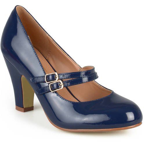 Brinley Co. Women's Medium and Wide Width Mary Jane Patent Leather Pumps | Walmart (US)