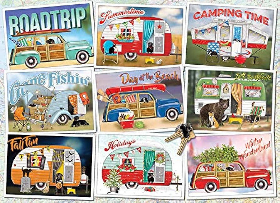 Cobble Hill 1000 Piece Puzzle - Hitting The Road - Sample Poster Included | Amazon (US)