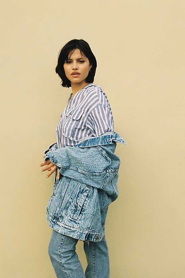 BDG Sally Denim Oversized Trucker Jacket - Blue Xs/s at Urban Outfitters | Urban Outfitters (US and RoW)