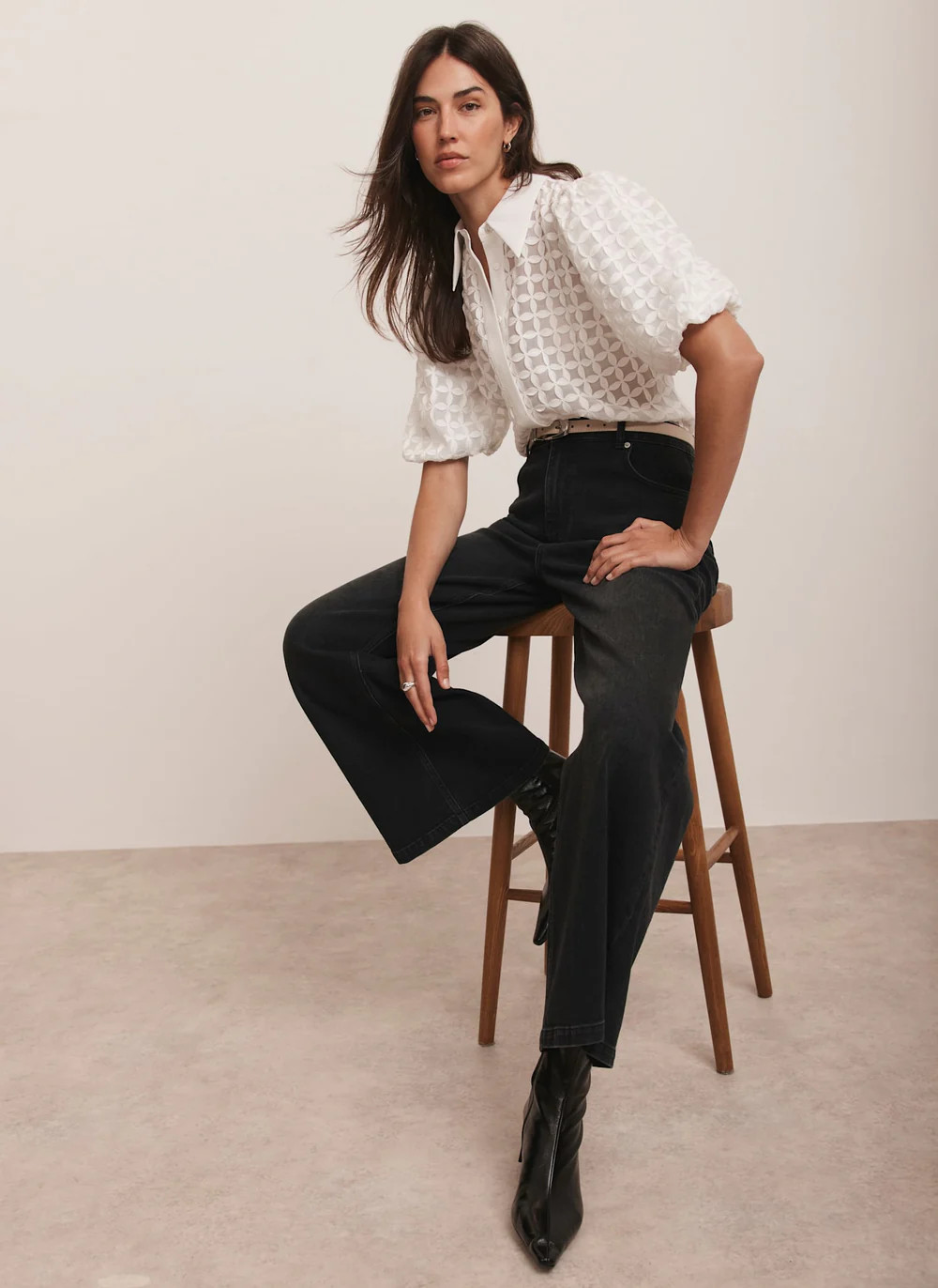 White Petal Detail Shirt | Mint Velvet