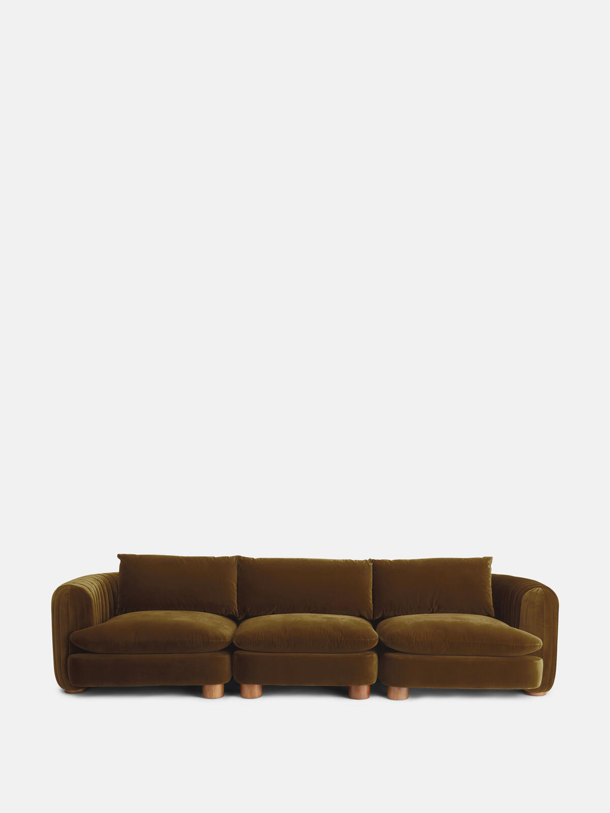 Vivienne Sectional Sofa, Four Seater, Velvet Mustard, US - Soho Home | Soho Home Ltd