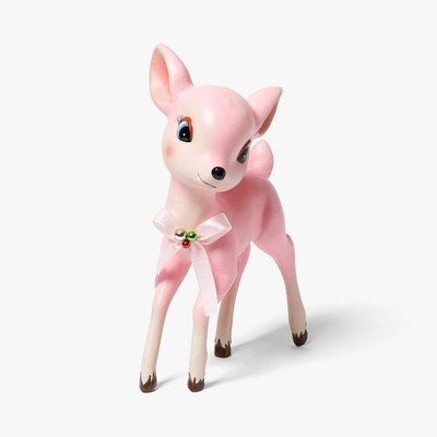 Very Large pink vintage retro kitsch Babycham style deer Christmas ornament | eBay UK