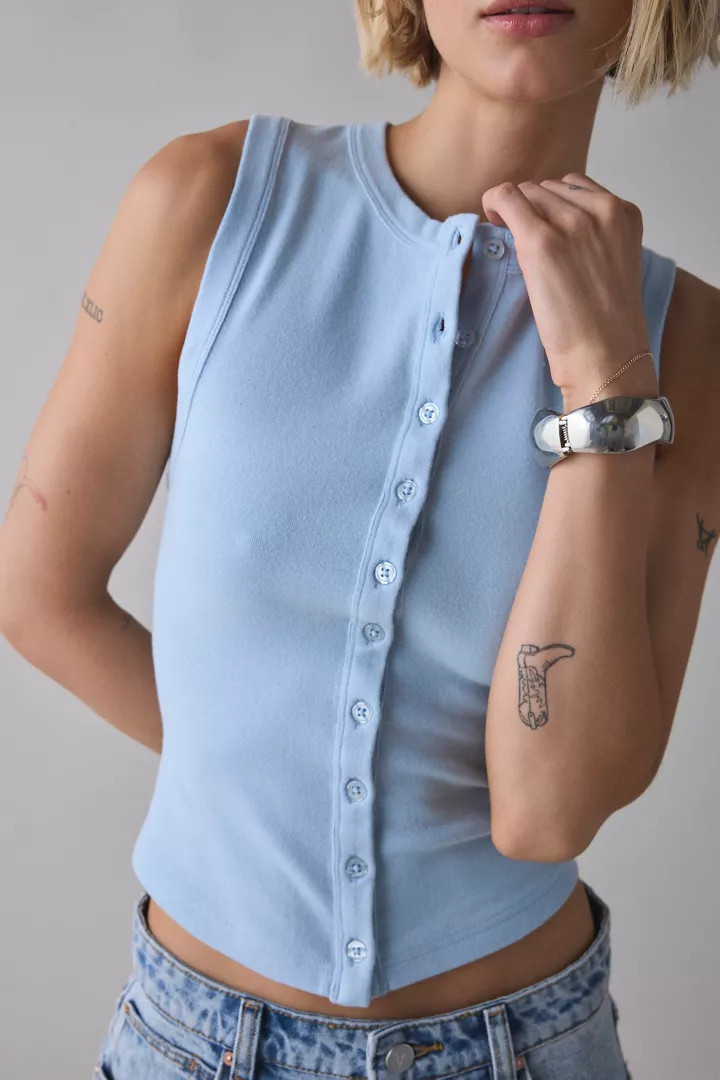 BDG Gigi Knit Button-Down Tank Top | Urban Outfitters (US and RoW)