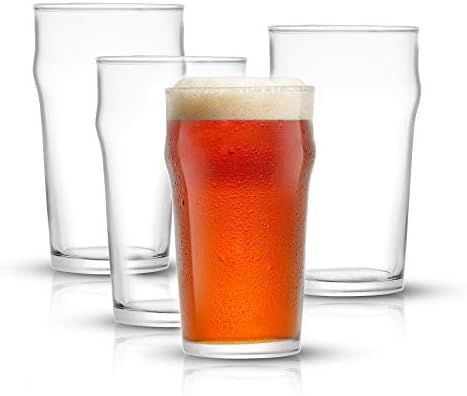JoyJolt Grant Pint Glasses Set of 4 (FOUR) 1.2 Pint Glass Capacity in a Traditional Pub Drinking ... | Amazon (US)