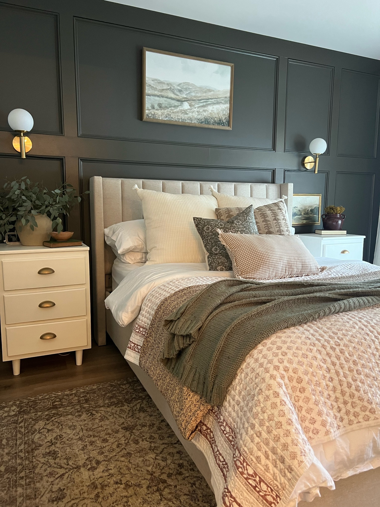 Shop my bedroom! I love the mix of old and new in here. From the handmade nightstands from my grandfather to the vintage rug paired with the new bedframe and decor really rounds this bedroom out. Shop below! 