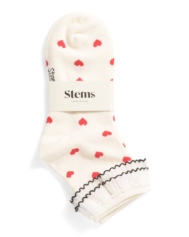 Heart Print Ruffle Socks For Women | TJ Maxx