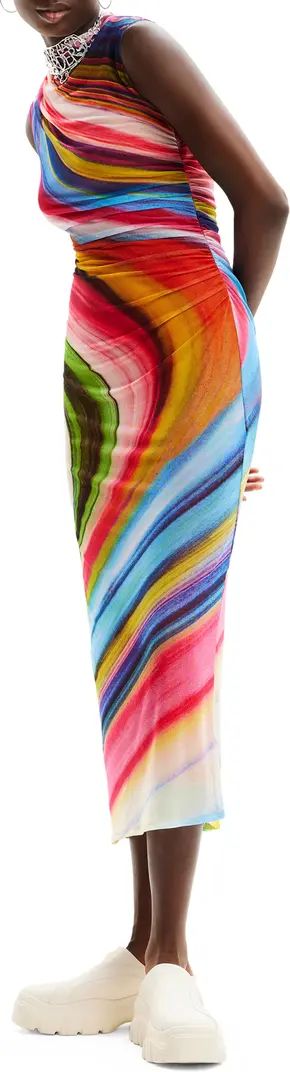 Desigual Lupe Wave Print Mesh Dress | Nordstrom | Nordstrom