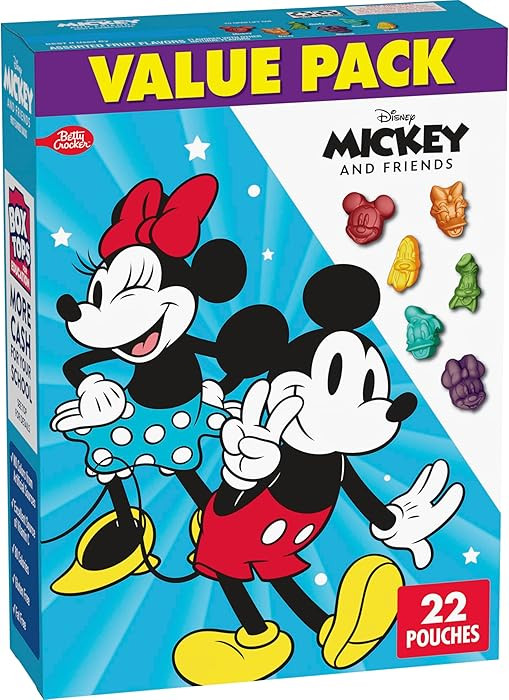 Disney Mickey and Friends Fruit Flavored Snacks, Treat Pouches, Gluten Free Snack, Value Pack, 22... | Amazon (US)