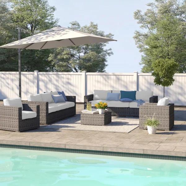 Lazaro Wicker/Rattan 8 - Person Seating Group with Sunbrella Cushions | Wayfair North America