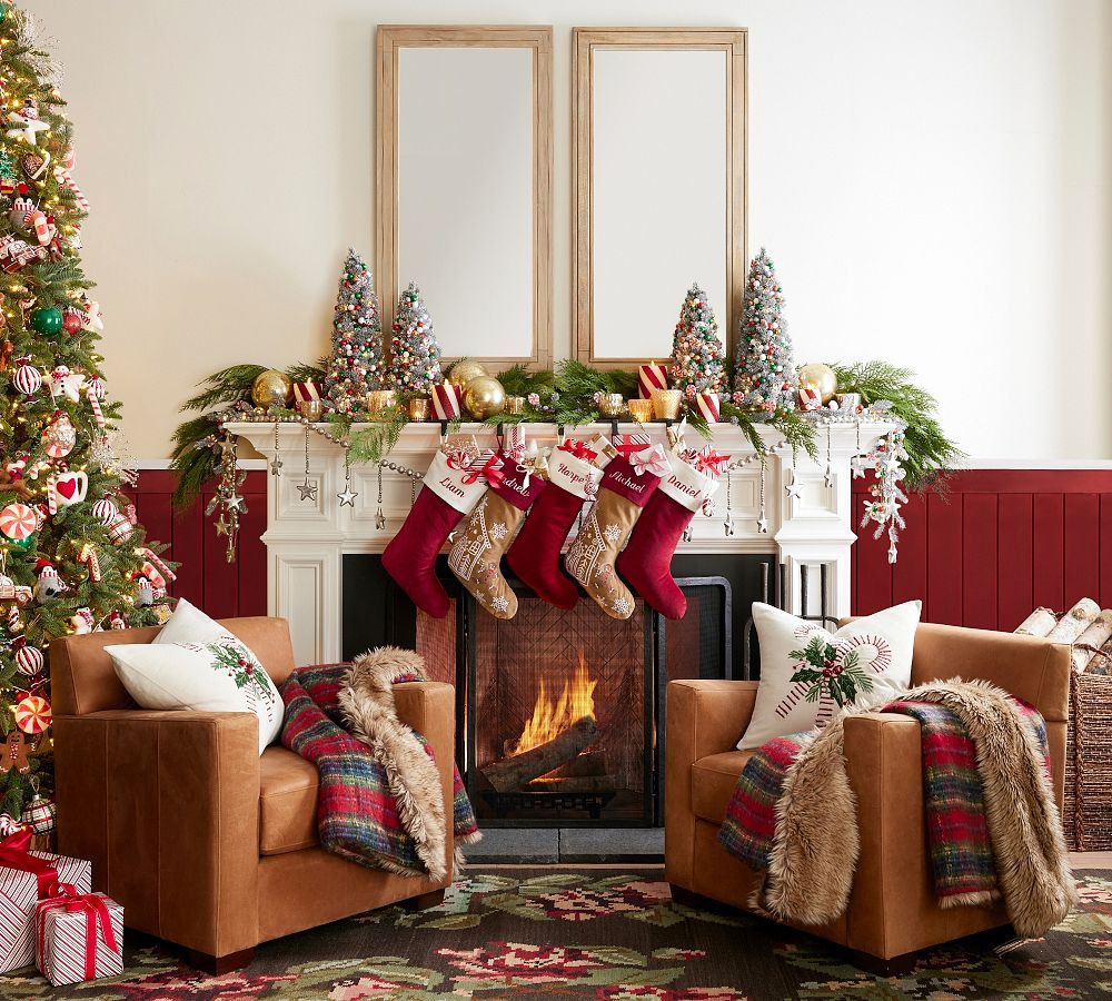 Embellished Velvet Stockings | Pottery Barn (US)