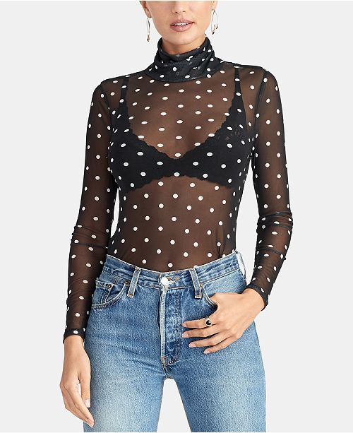 RACHEL Rachel Roy Val Turtleneck Mesh Top & Reviews - Tops - Women - Macy's | Macys (US)