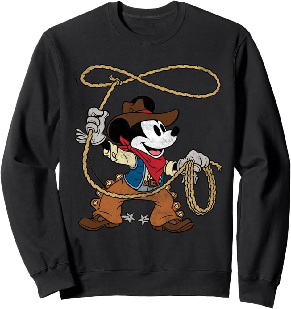 Disney Mickey Mouse Cowboy Costume Western Vintage Look Sweatshirt | Amazon (US)