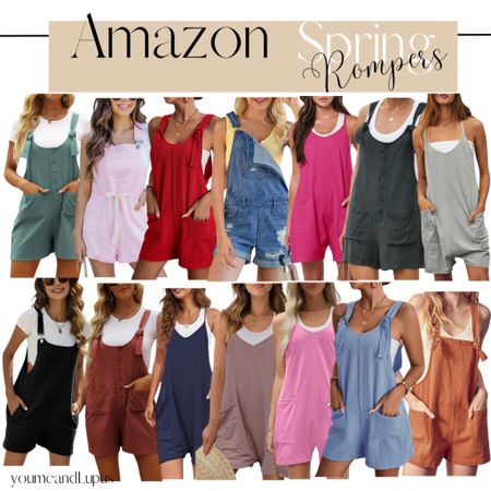 Amazon spring rompers and overalls. One-piece, cozy summer finds, cover-ups, rompers, jumpsuits, jeans, bib overalls, amazon finds, summer outfits, spring looks, YoumeandLupus 

#LTKFind #LTKstyletip #LTKSeasonal