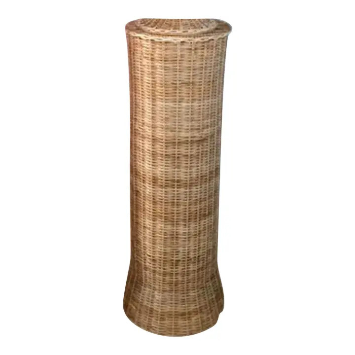 Tall Wicker Pedestal | Chairish