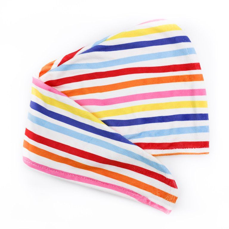 Packed Party 'Dry Oh Dry' Moisture Wicking Hair Towel, Multicolor Striped Hair Towel | Walmart (US)