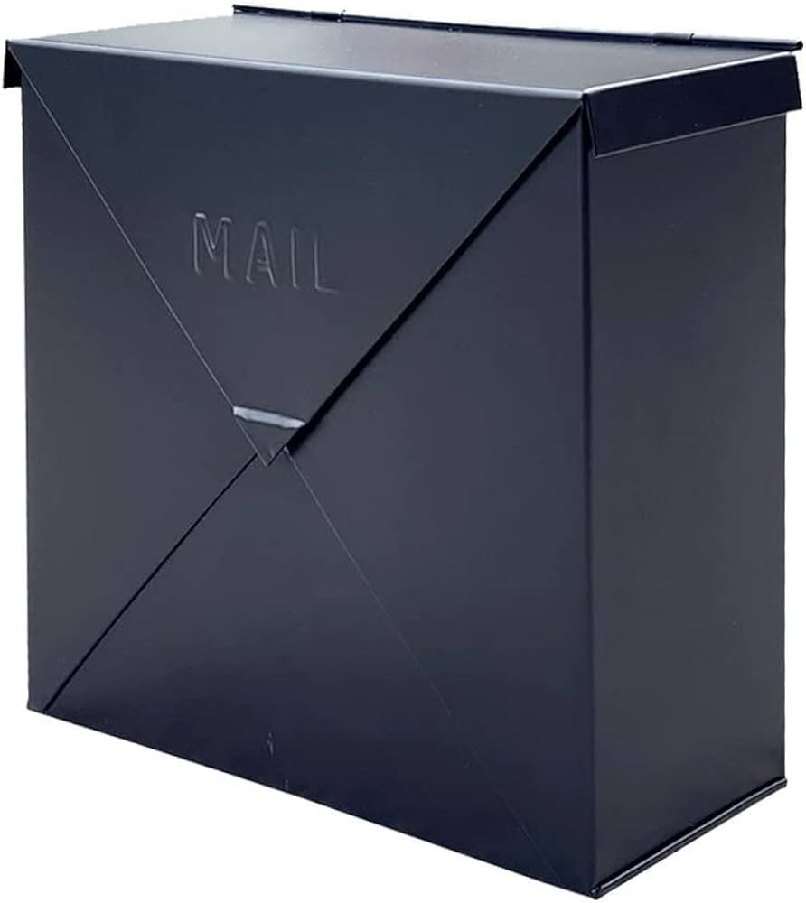 NACH Chicago Matte Black Mailbox, Rust Resistant Wall Mount Mailboxes for Outside, Industrial Sty... | Amazon (US)