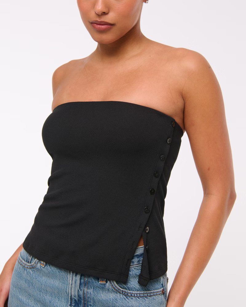 Women's Side-Button Tube Top | Women's Tops | Abercrombie.com | Abercrombie & Fitch (US)