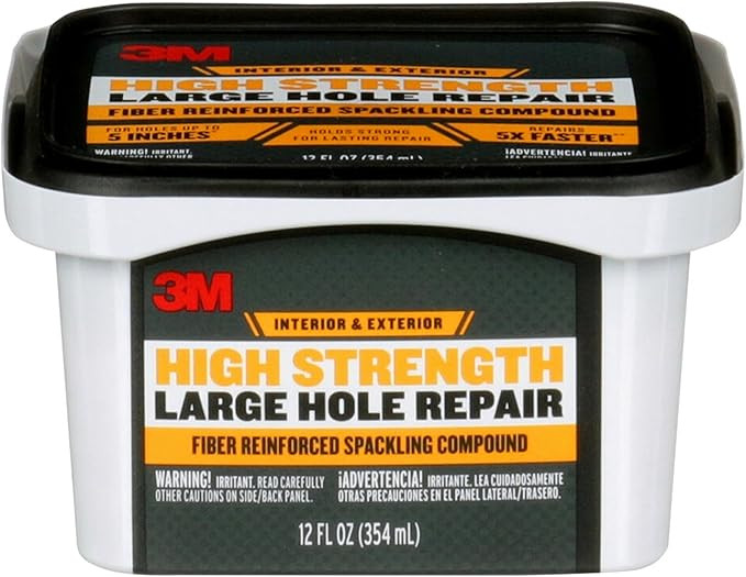 3M High Strength Fiber Reinforced Spackling Compound, 12 oz., Ideal for Large Hole Repair Cracks ... | Amazon (US)