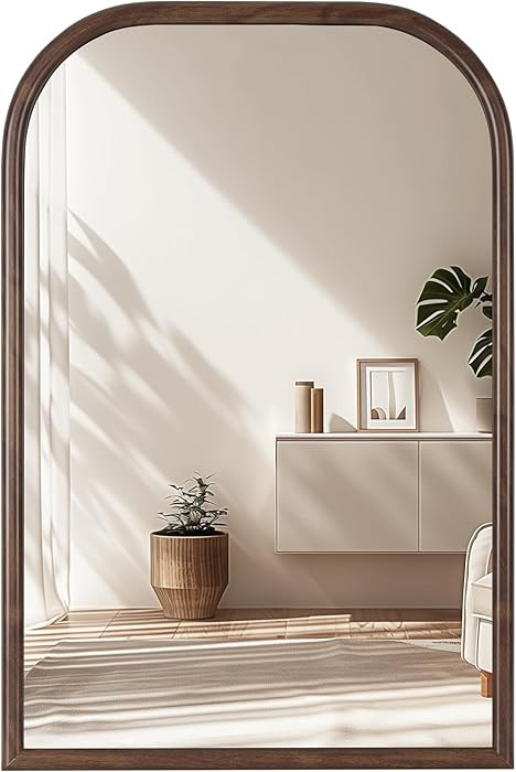 20"x30" Arch Wall Mirror Bathroom Mirror for Wall Mounted, Tempered Glass, Wood Grain Finish Fram... | Amazon (CA)
