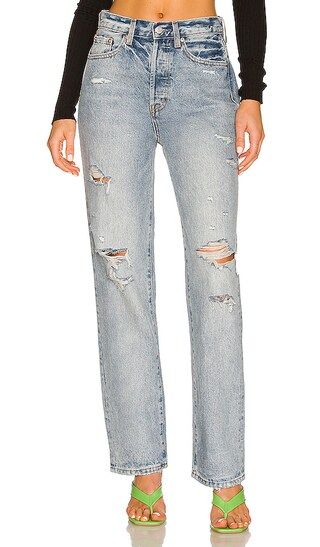 Cassie Super High Rise Straight in Paloma Distressed | Revolve Clothing (Global)