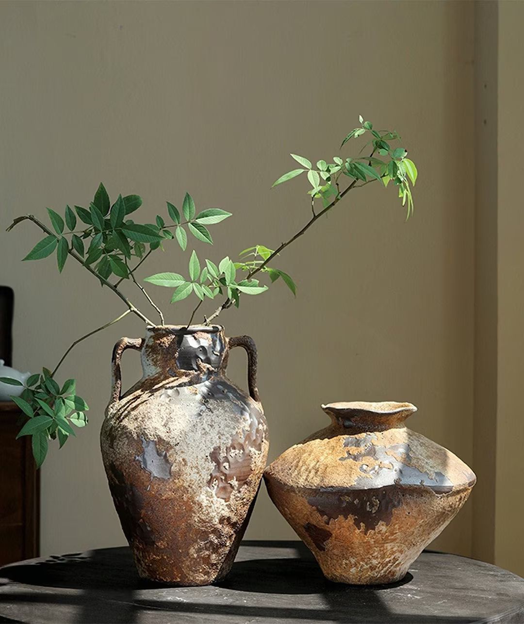 Wabi-Sabi Irregular Distressed Rustic Vases | Vases for Flowers, Flower Pots, Textured, Stoneware... | Etsy (CAD)