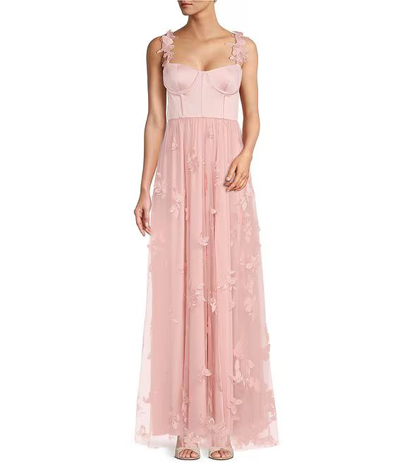 x Breast Cancer Awareness Capsule Mely Satin Embroidered Tulle Dress | Dillard's