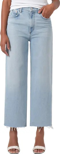 AGOLDE Ren Raw Hem High Waist Ankle Wide Leg Jeans | Nordstrom | Nordstrom