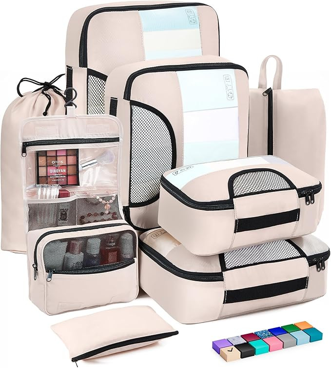 Veken 8 Set Packing Cubes for Suitcases, Luggage Organizer Bags Set for Carry on, Travel Gifts fo... | Amazon (US)