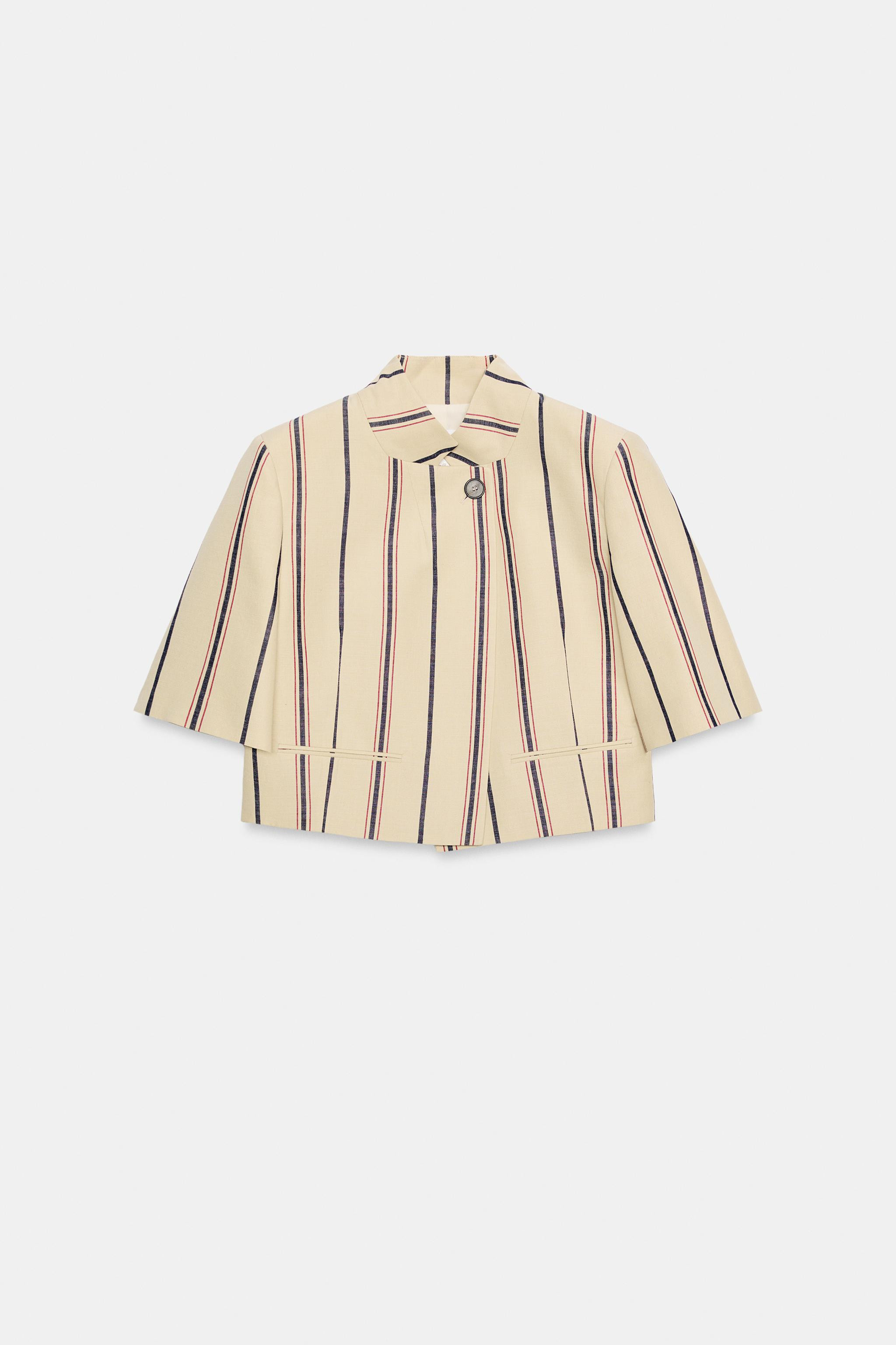 ZW COLLECTION CROPPED STRIPED BLAZER | Zara US